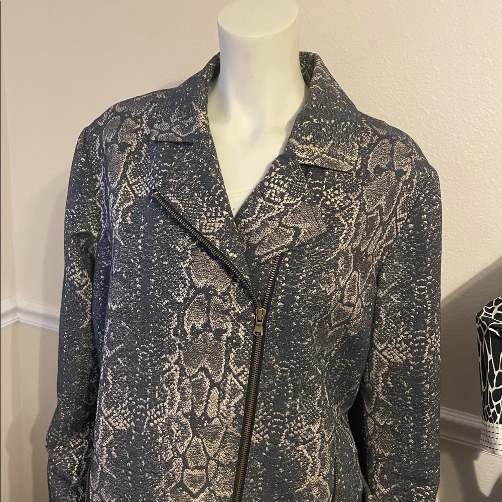 Chico’s snake print zipper jacket